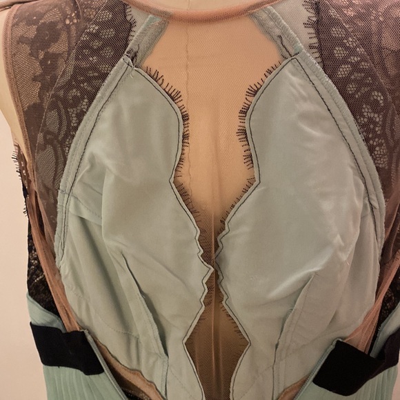 BCBG Ariane Pleated Dress with Eyelash Lace - Picture 5 of 7